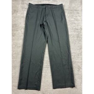 Kenneth Cole Reaction Dress Pants Mens 38x32 Gray Flat Front Polyester Career
